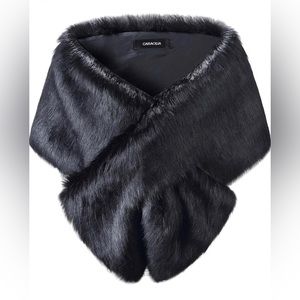 Caracilia Women's Faux Fur Shawl for Party/Bridal/Wedding